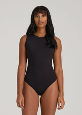 American Tall Discount | Sleeveless Crewneck Bodysuit for Tall Women in Black