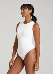 American Tall Online | Sleeveless Crewneck Bodysuit for Tall Women in Bright White