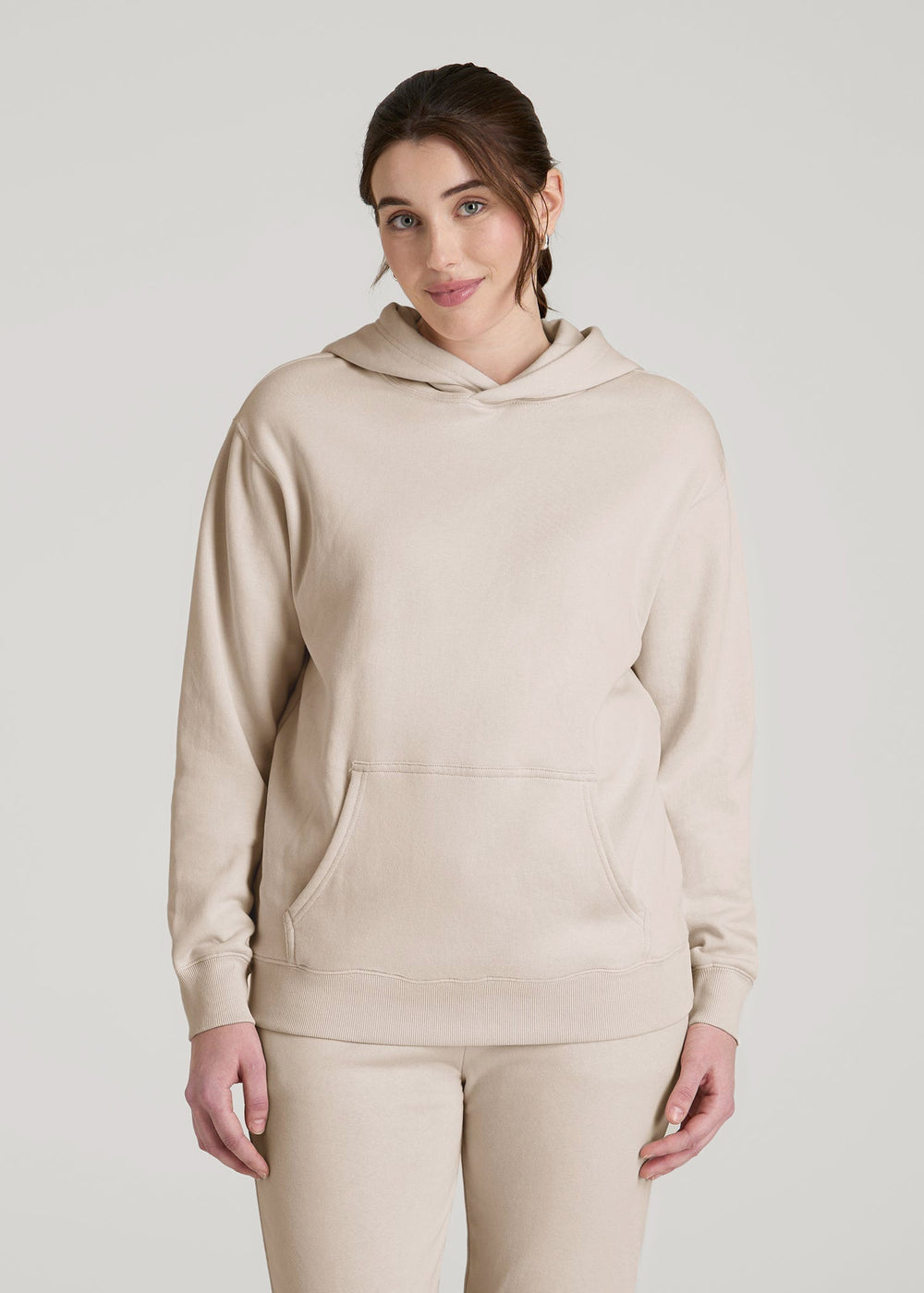 American Tall Outlet | Wearever Fleece Relaxed Fit Hoodie for Tall Women in Shell