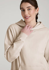 American Tall Outlet | Wearever Fleece Relaxed Fit Hoodie for Tall Women in Shell