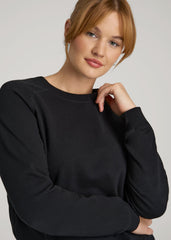 American Tall For Sale | Wearever French Terry Crewneck Sweatshirt for Tall Women in Black
