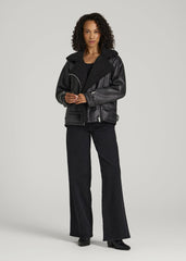 American Tall For Sale | Shearling Moto Jacket for Tall Women in Black