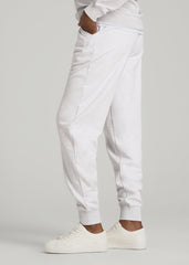 American Tall Sale | A.T. Basics Athletic Joggers for Tall Women in Heather Cloud White