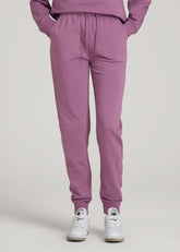 American Tall Sale | Garment Dyed Joggers for Tall Women in Washed Argyle Purple
