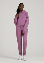 American Tall Sale | Garment Dyed Joggers for Tall Women in Washed Argyle Purple