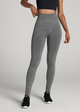 American Tall For Sale | Seamless Leggings for Tall Women in Black & Grey Heather