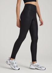 American Tall Discount | Balance High-Rise Leggings for Tall Women in Black Shine