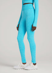 American Tall Sale | Compression Training Leggings for Tall Women in Scuba Blue Mix