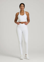 American Tall Discount | Balance Cross Over Leggings for Tall Women in White