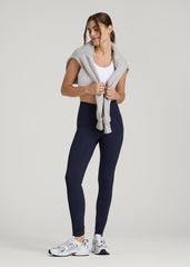 American Tall Outlet | Balance Cross Over Leggings for Tall Women in Dark Navy