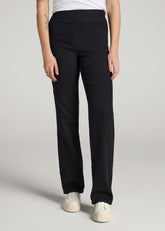 American Tall Discount | Harper Pull-on Straight Leg Jeans for Tall Women in Washed Black