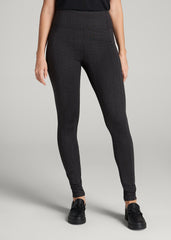 American Tall Online | Textured Back-Pocket Leggings for Tall Women in Black Charcoal Jacquard