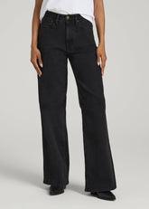American Tall Sale | Stevie Wide Leg Jeans for Tall Women in Onyx Black Wash