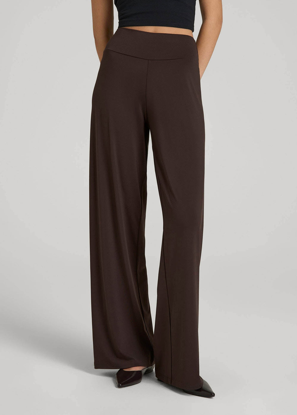 American Tall For Sale | Pull-On Breezy Wide Leg Pants for Tall Women in Espresso