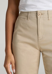 American Tall Sale | High Rise Tapered Chino Pants for Tall Women in Light Khaki