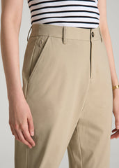 American Tall For Sale | Stretch Commuter Tapered Fit Chino Pants for Tall Women in Warm Taupe