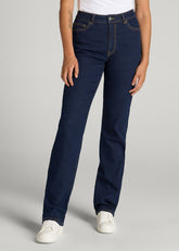 American Tall Online Shop | Harper High-Rise Straight Stretch Jeans for Tall Women in Ink Blue