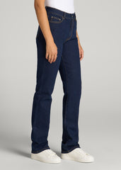 American Tall Online Shop | Harper High-Rise Straight Stretch Jeans for Tall Women in Ink Blue