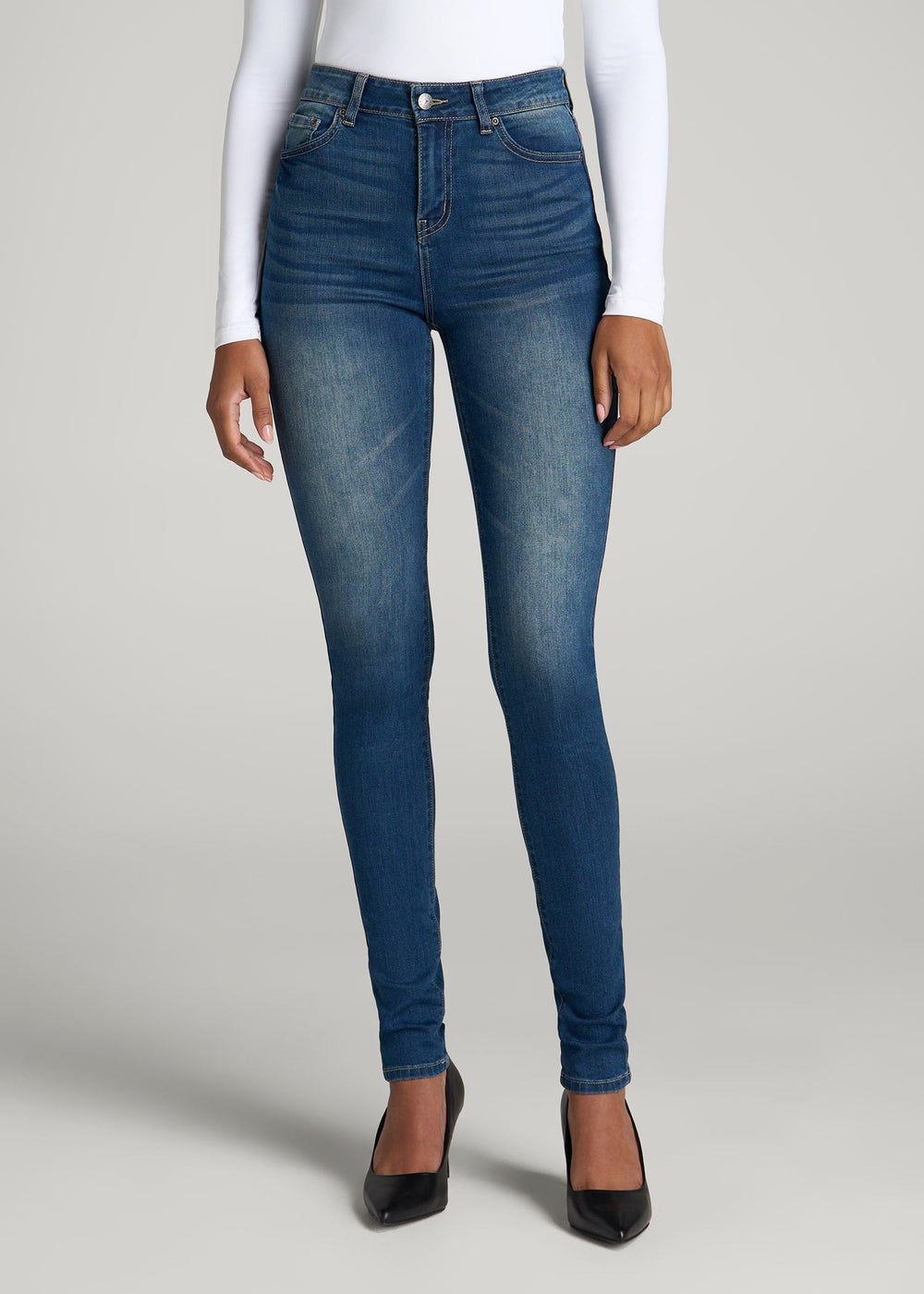American Tall Discount | Georgia High-Rise Skinny Jeans for Tall Women in Classic Blue