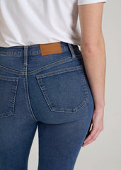 American Tall Sale | Chloe High Rise Flare Jeans for Tall Women in Stellar Blue Wash