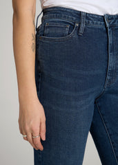 American Tall Outlet | Chloe High Rise Flare Jeans for Tall Women in Faded Dark Indigo