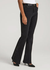American Tall For Sale | Chloe High Rise Flare Jeans for Tall Women in Onyx Black Wash