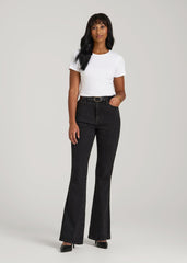 American Tall For Sale | Chloe High Rise Flare Jeans for Tall Women in Onyx Black Wash