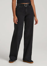 American Tall Discount | Luna High-Rise Wide-Leg Jeans for Tall Women in Onyx Black Wash