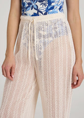 American Tall Sale | Openwork Knit Pants for Tall Women in Natural