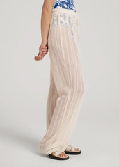 American Tall Sale | Openwork Knit Pants for Tall Women in Natural