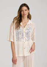 American Tall Outlet | Openwork Loose Knit Top for Tall Women in Natural