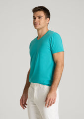 American Tall Online Shop | The Essential Modern Fit V-Neck Tee for Tall Men in Baltic Turquoise