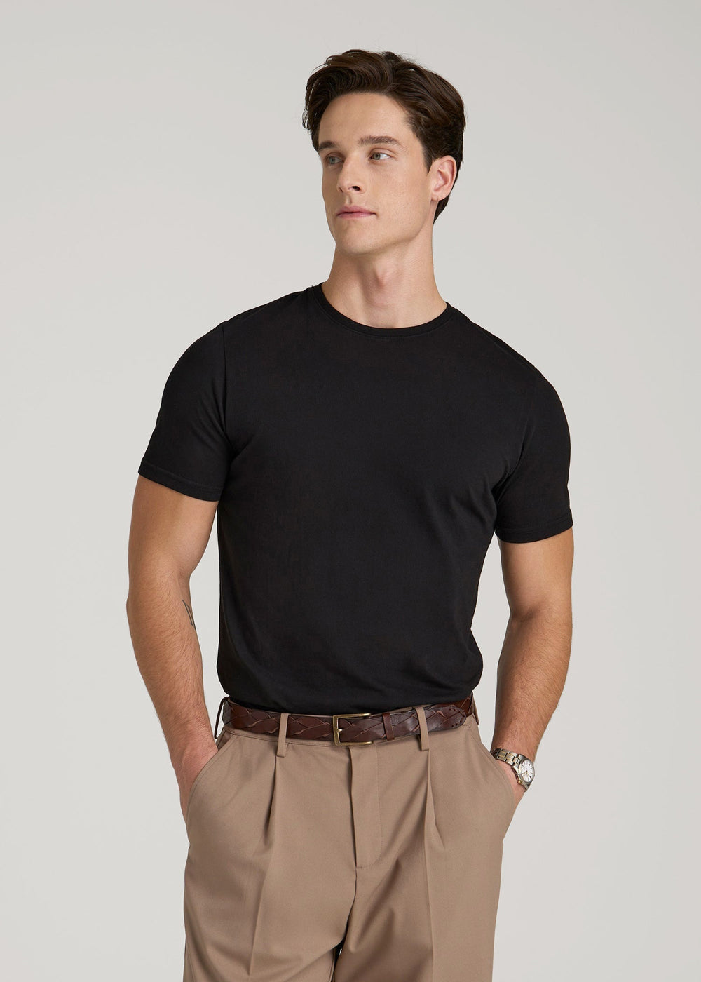 American Tall Discount | The Everyday Regular Fit Crewneck T-Shirt for Tall Men in Black