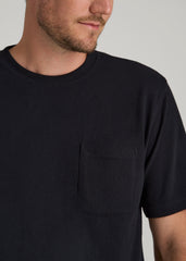 American Tall Discount | LJ&S Workwear Pocket T-Shirt for Tall Men in Black