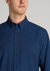 American Tall Online | Traveler Stretch Dress Shirt in Black and Blue Micro Check
