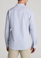 American Tall Outlet | Washed Oxford Shirt for Tall Men in Blue Banker Stripe