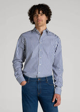 American Tall For Sale | Premium Dress Shirt for Tall Men in Bold Blue Stripe