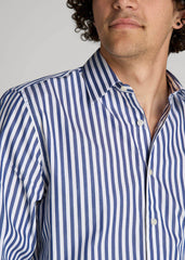 American Tall For Sale | Premium Dress Shirt for Tall Men in Bold Blue Stripe