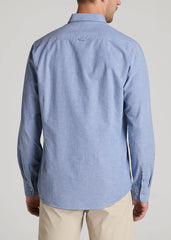 American Tall Outlet | Washed Oxford Shirt for Tall Men in Dark Sky Blue