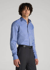 American Tall Online | Premium Dress Shirt for Tall Men in Medium Blue Diagonal
