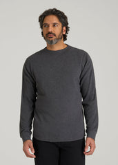 American Tall Online | Double Honeycomb Thermal Crewneck for Tall Men in Charcoal Mix