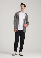 American Tall Discount | Wearever French Terry Full-Zip Hoodie for Tall Men in Charcoal Mix