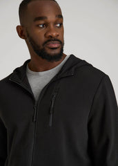 American Tall Sale | Tech-Knit Long Track Jacket for Tall Men in Black