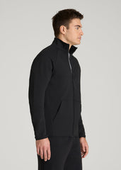 American Tall Outlet | Tech Motion Fleece Full-Zip Jacket for Tall Men in Black