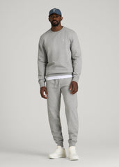 American Tall Discount | Core Motion Fleece Crewneck for Tall Men in Heathered Grey