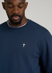 American Tall Online | Core Motion Fleece Crewneck for Tall Men in Navy Blue