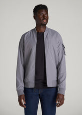 American Tall Outlet | Reversible Bomber Jacket for Tall Men in Fossil Grey and Black