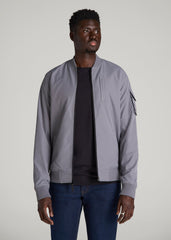 American Tall Outlet | Reversible Bomber Jacket for Tall Men in Fossil Grey and Black