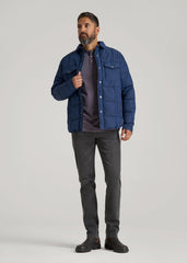 American Tall Online | LJ&S Puffer Shirt Jacket for Tall Men in Marine Blue