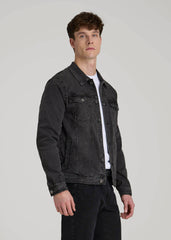 American Tall Sale | Denim Trucker Jacket for Tall Men in Washed Black